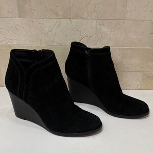 Lucky Brand Black Yamina Suede Ankle Booties, 9